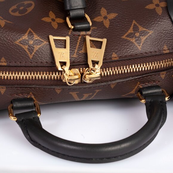 Authentic Louis Vuitton Black/Brown Monogram Petite Malle Souple Shoulder Bag - Picture 6 of 10